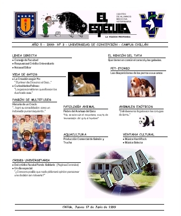 Portada del número 3 de El Espéculo 1999